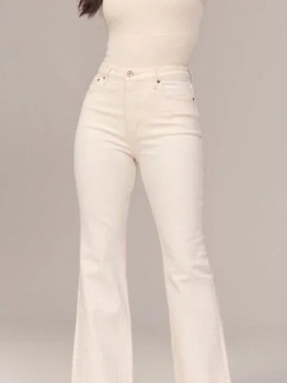 Abercrombie & Fitch Off-White Ultra High Rise Vintage Flare Jeans Size 25